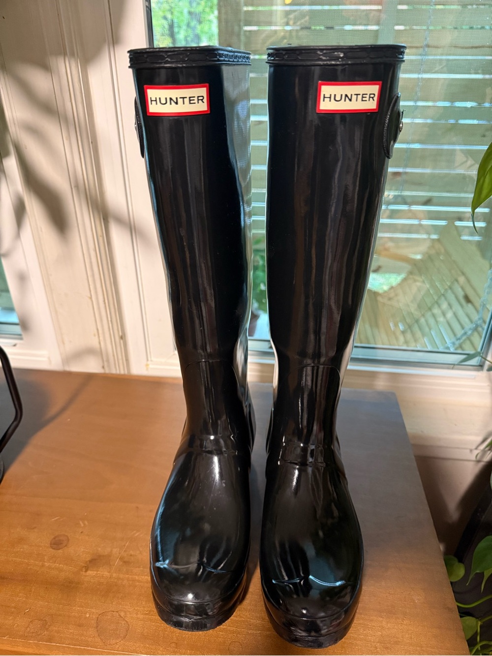 Hunter Tall Gloss Rain Boots in Black